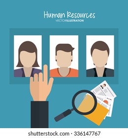 Human resources concept with office icons design, vector illustration 10 eps graphic.