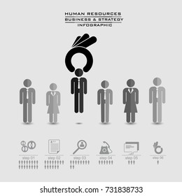 human resources concept. OK hand picking one, vector