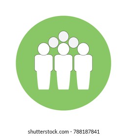 Human resources concept single icon white businessman silhouettes in green circle