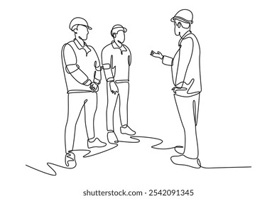 Human Resources concept. Single line draw design vector graphic illustration.