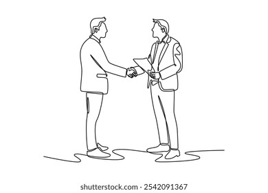 Conceito de recursos humanos. Ilustração gráfica vetorial de design de desenho de linha única.
