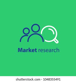 Human resources concept, target market and audience, focus group, public relations, vector line icon