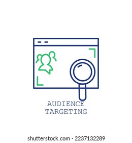 Human resources concept, target market and audience, focus group, public relations, vector icon