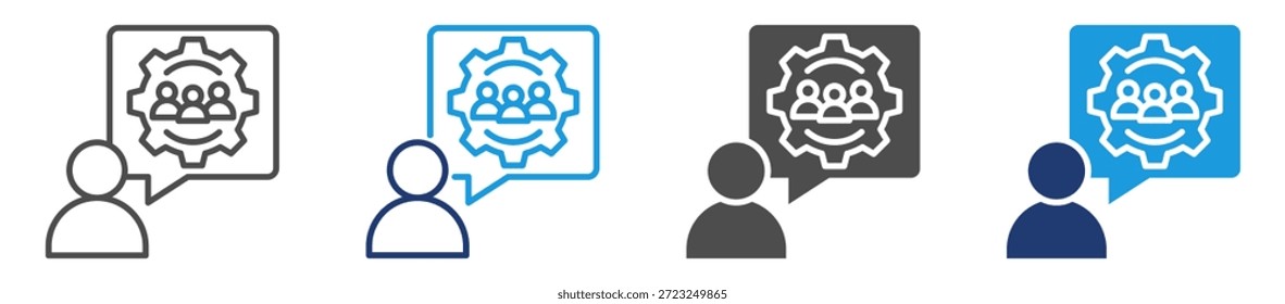 Conjunto de iconos de consultoría de recursos humanos con múltiples estilos