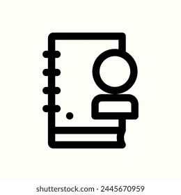 human resources, contact list icon, isolated icon in light background, perfect for website, blog, logo, graphic design, social media, UI, mobile app