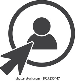 Human resources, CRM and social media concept officer choose person represented by icon.