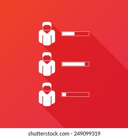 Human resources data of job performance icon. Qualification, review