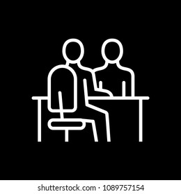 Human resources department. Business people icon simple line flat illustration.Vector icon