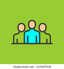Human resources department. Business people icon simple line flat illustration.Vector icon