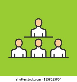 Human resources department. Business people icon simple line flat illustration.Vector icon