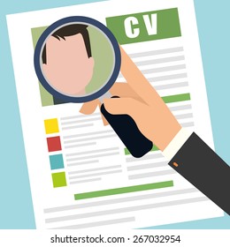 Human resources design over blue background, vector illustration.