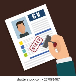 Human resources design over brown background, vector illustration.