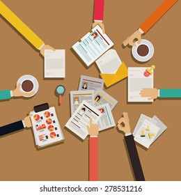 Human Resources design over brown background, vector illustration