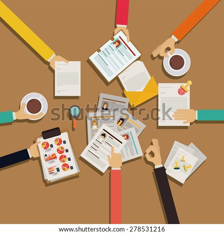 Human Resources design over brown background, vector illustration