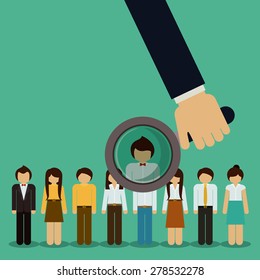 Human Resources design over green background, vector illustration