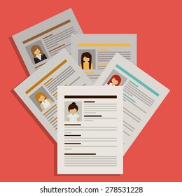 Human Resources design over red background, vector illustration