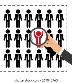 Human resources design over white background, vector illustration.