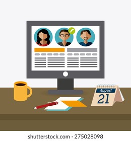 Human resources design over white background, vector illustration.