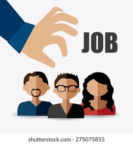 Human resources design over white background, vector illustration.