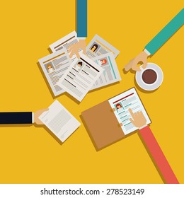 Human Resources design over yellow background, vector illustration