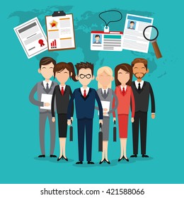 Human resources design. People icon. Colorful illustration