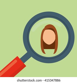 Human resources design. people illustration. search icon