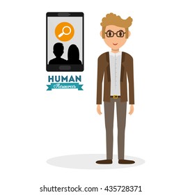 Human resources design. Person icon. Isolated illustration