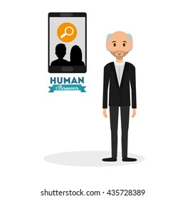 Human resources design. Person icon. Isolated illustration