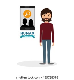 Human resources design. Person icon. Isolated illustration