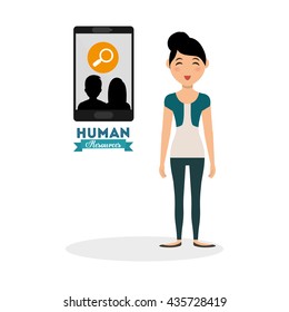 Human resources design. Person icon. Isolated illustration