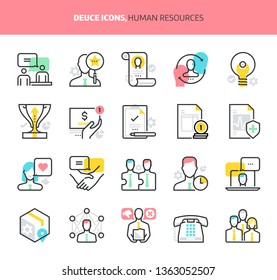 Human resources, deuce icons. The illustrations are a vector, colorful, 64x64 pixel perfect files. Crafted with precision and eye for quality.