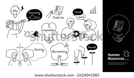 Human Resources Development Line Illustration

