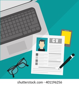 human resources document design, vector illustration