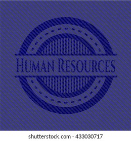 Emblema de recursos humanos con fondo de alta calidad de denim