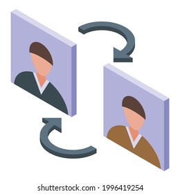 Human resources exchange icon. Isometric of Human resources exchange vector icon for web design isolated on white background