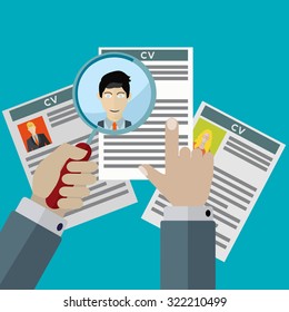 Human resources finding the right employee for hire vector illustration