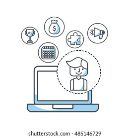 human resources flat line icons vector illustration design