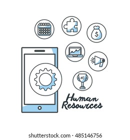 human resources flat line icons vector illustration design
