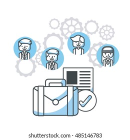 human resources flat line icons vector illustration design