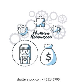 human resources flat line icons vector illustration design