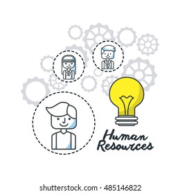 human resources flat line icons vector illustration design