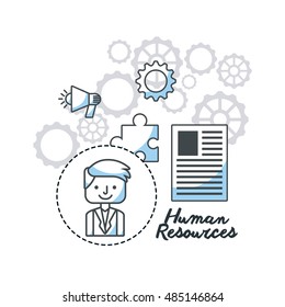 human resources flat line icons vector illustration design