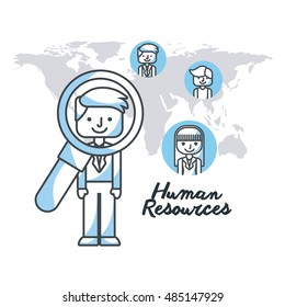 human resources flat line icons vector illustration design