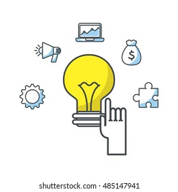 human resources flat line icons vector illustration design