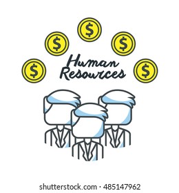 human resources flat line icons vector illustration design