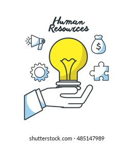 human resources flat line icons vector illustration design