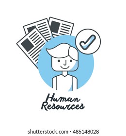 human resources flat line icons vector illustration design