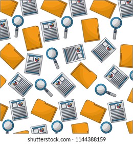 human resources folder curriculum and magnifying glass background