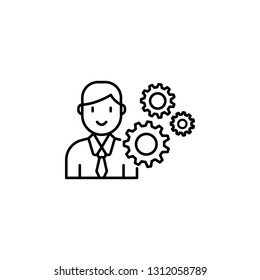 human resources, gear icon. Element of Human resources for mobile concept and web apps illustration. Thin line icon for website design and development, app development