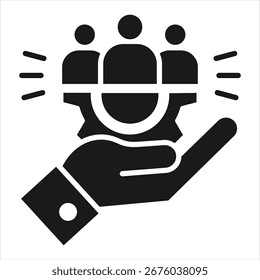 Recursos humanos Ilustración vectorial de icono de glifo